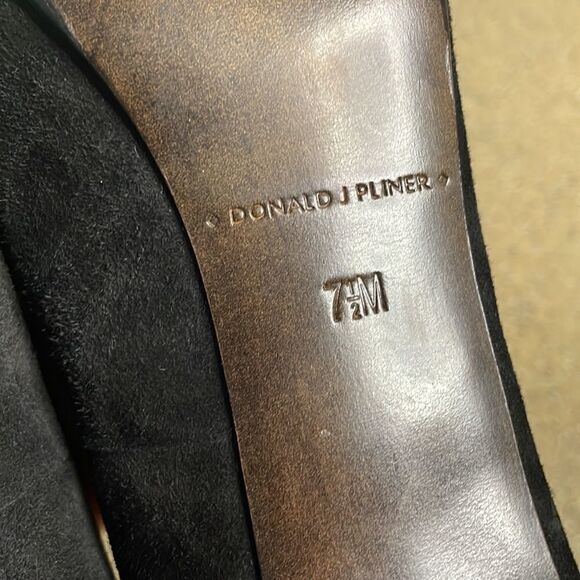 Donald J. Pliner "Edrice" Black Suede Hidden Platform Stiletto Heels sz 7.5 - Picture 12 of 16